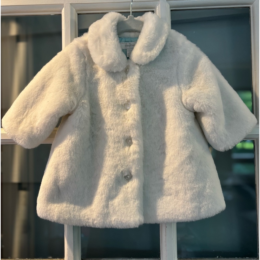 Baby Gap Faux Fur Coat with bonus hat and gloves!
